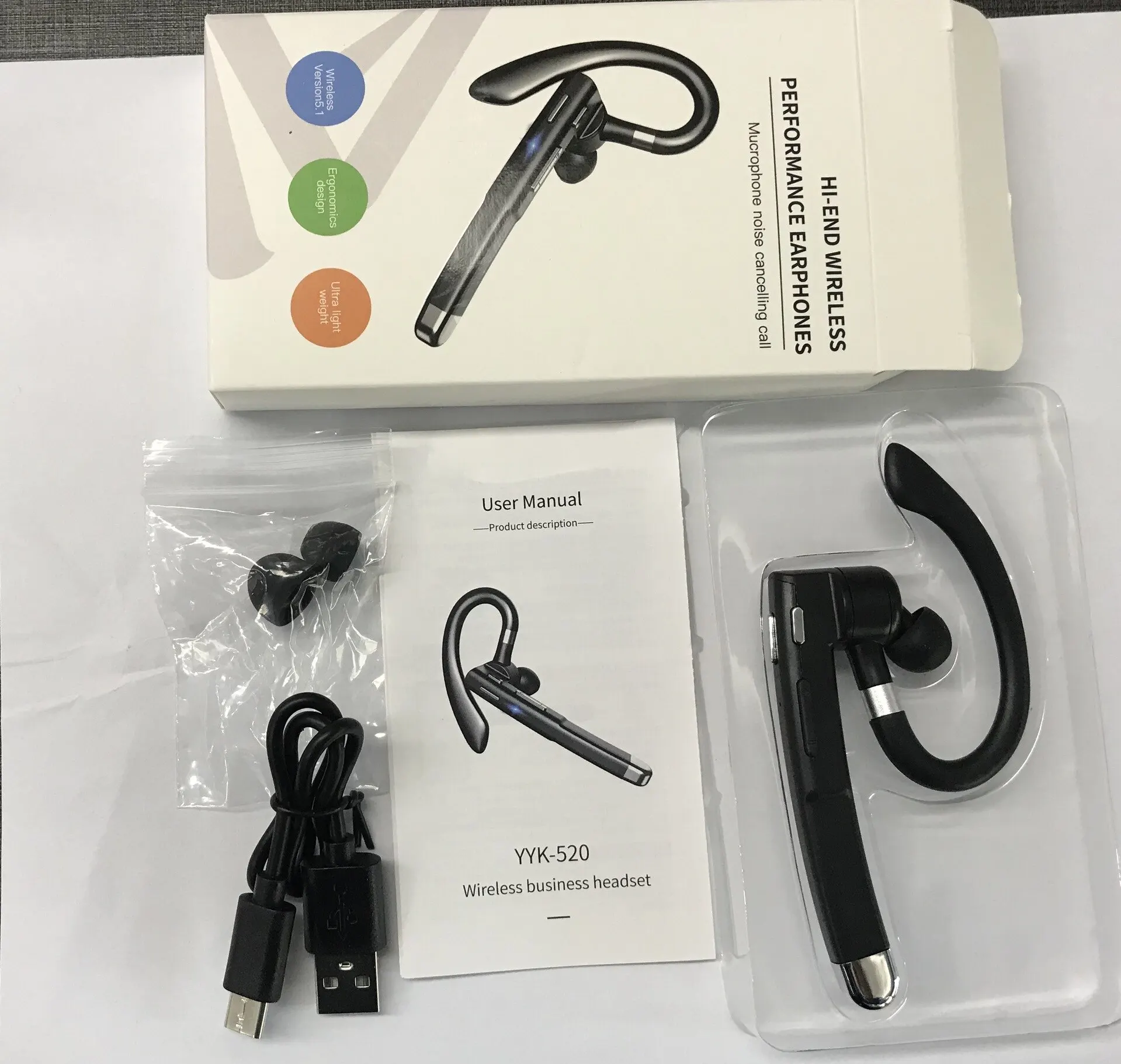 Bluetooth Headset Noise Cancel - Sports Earphone Hook recension och pris